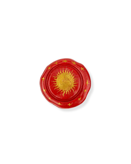 GLAZEN STOLP MINI RED SUN