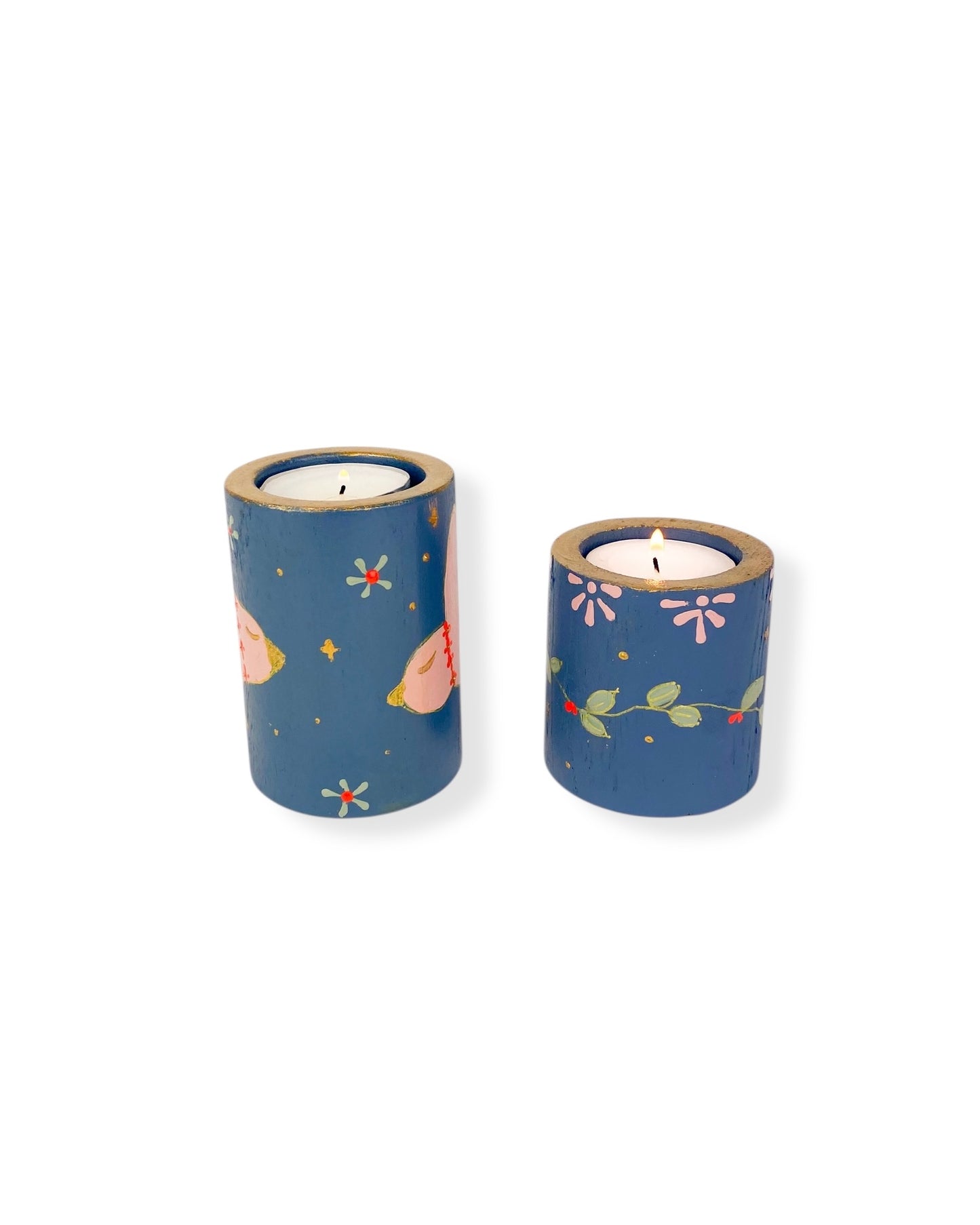 WAXINELICHTHOUDER SET BLUE