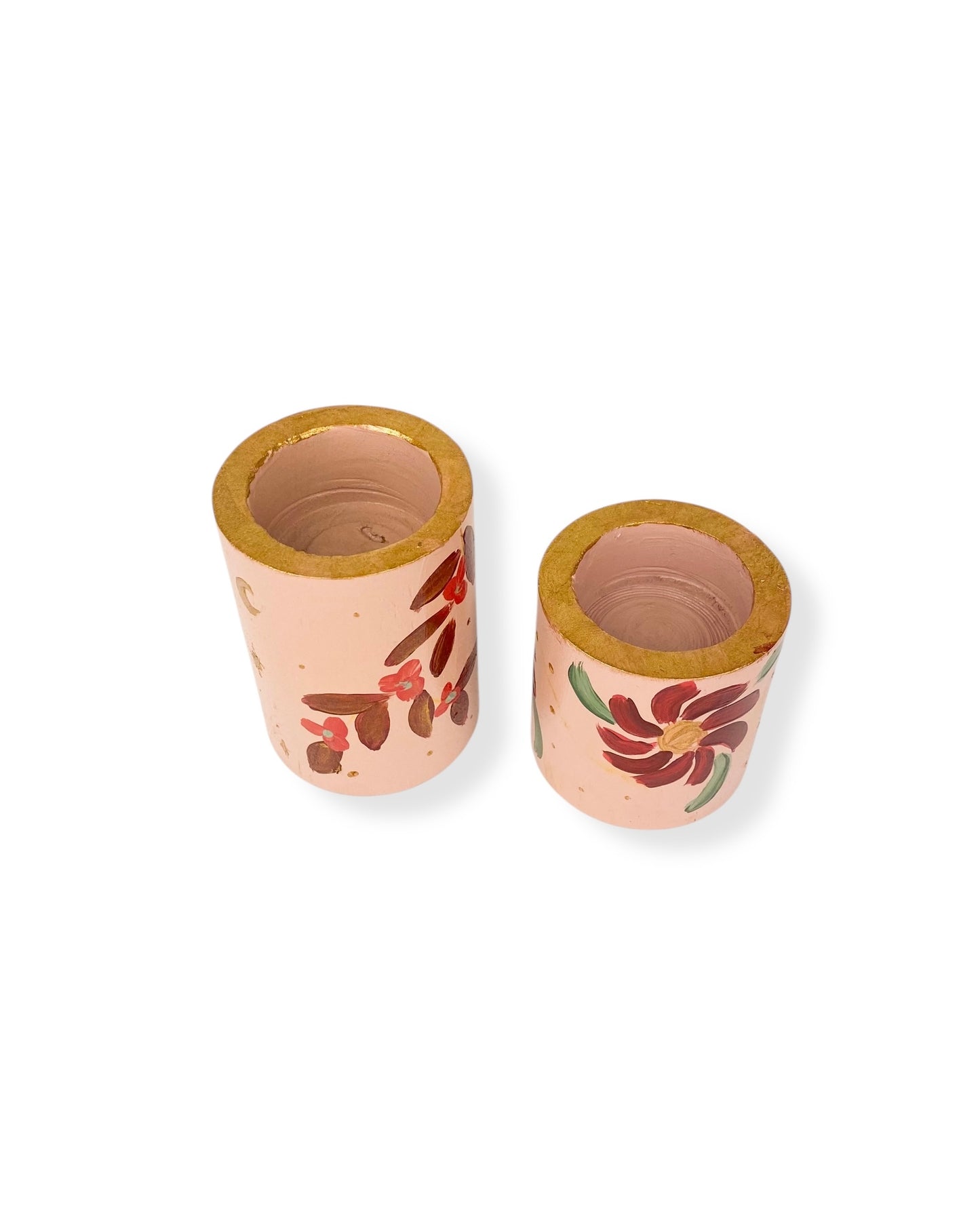 WAXINELICHTHOUDER SET PINK