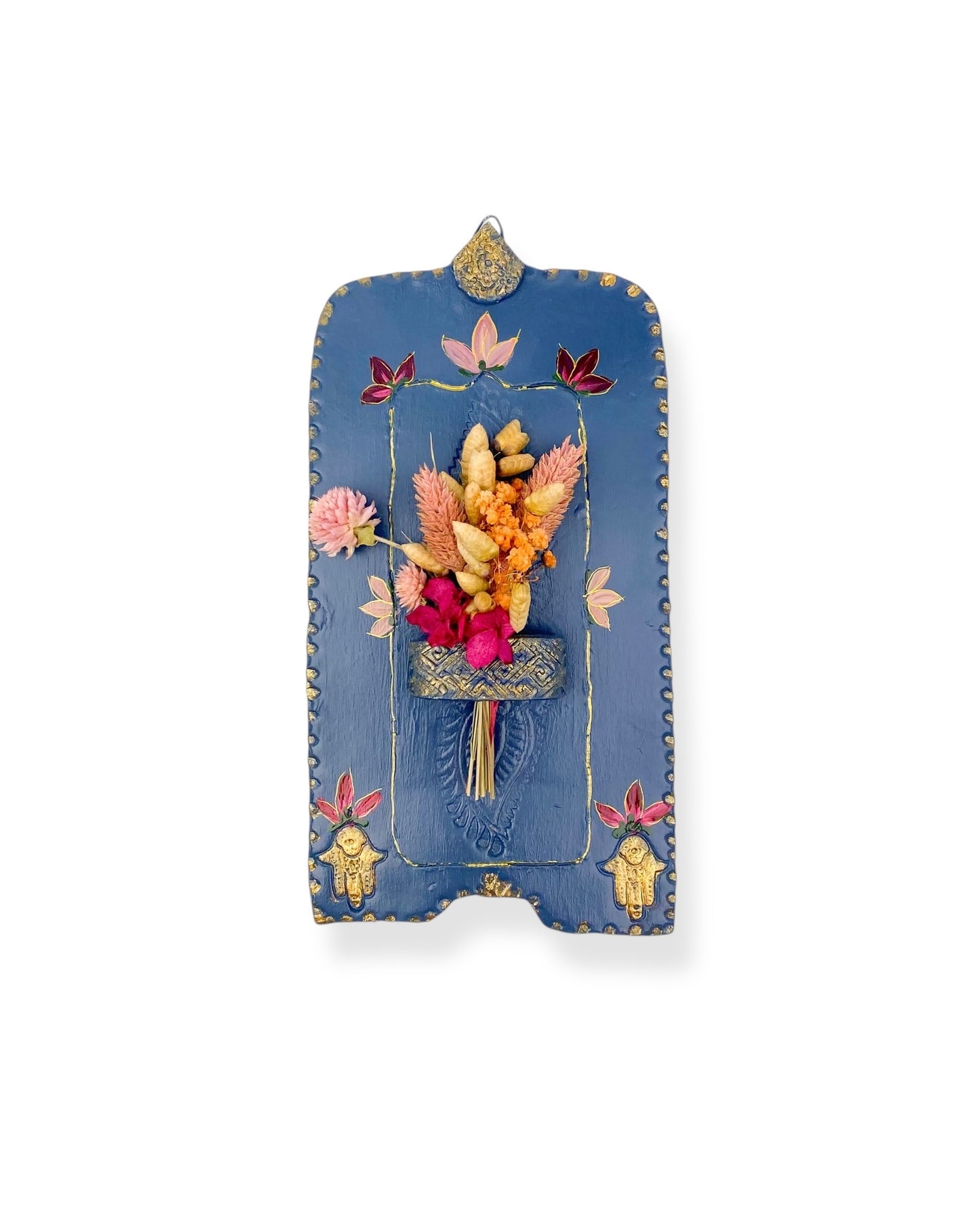 MUURVAASJE BLUE FLOWERS