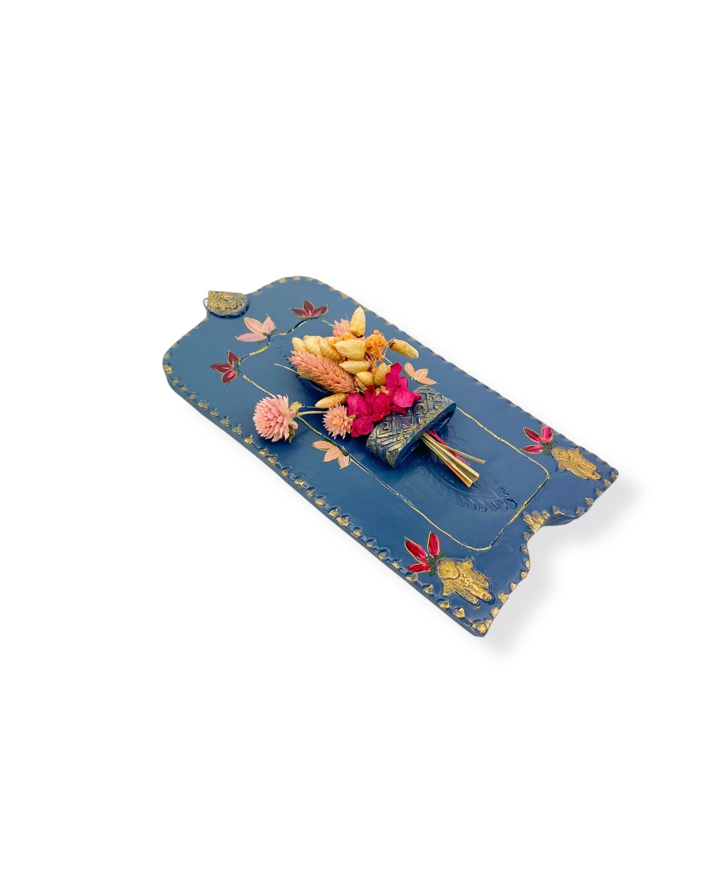 MUURVAASJE BLUE FLOWERS