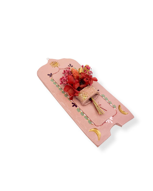 MUURVAASJE PINK FLOWERS