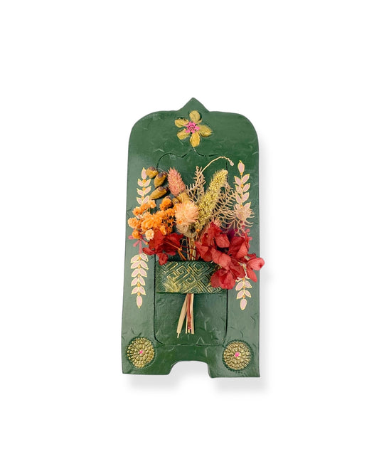 MUURVAASJE GREEN FLOWERS