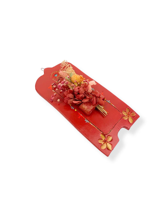 MUURVAASJE RED FLOWERS