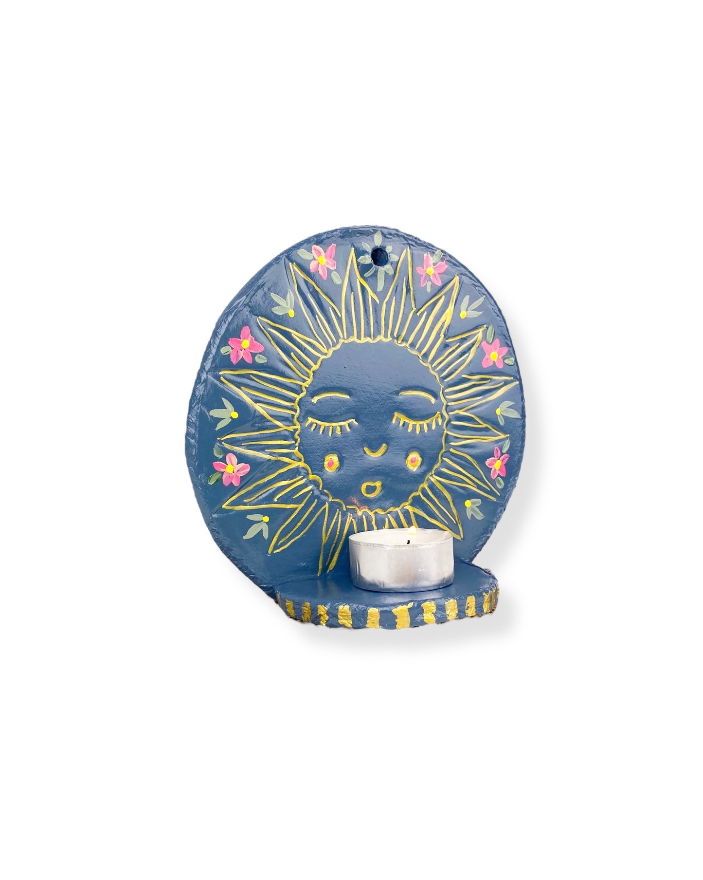 WAXINELICHTHOUDER BLUE SUN