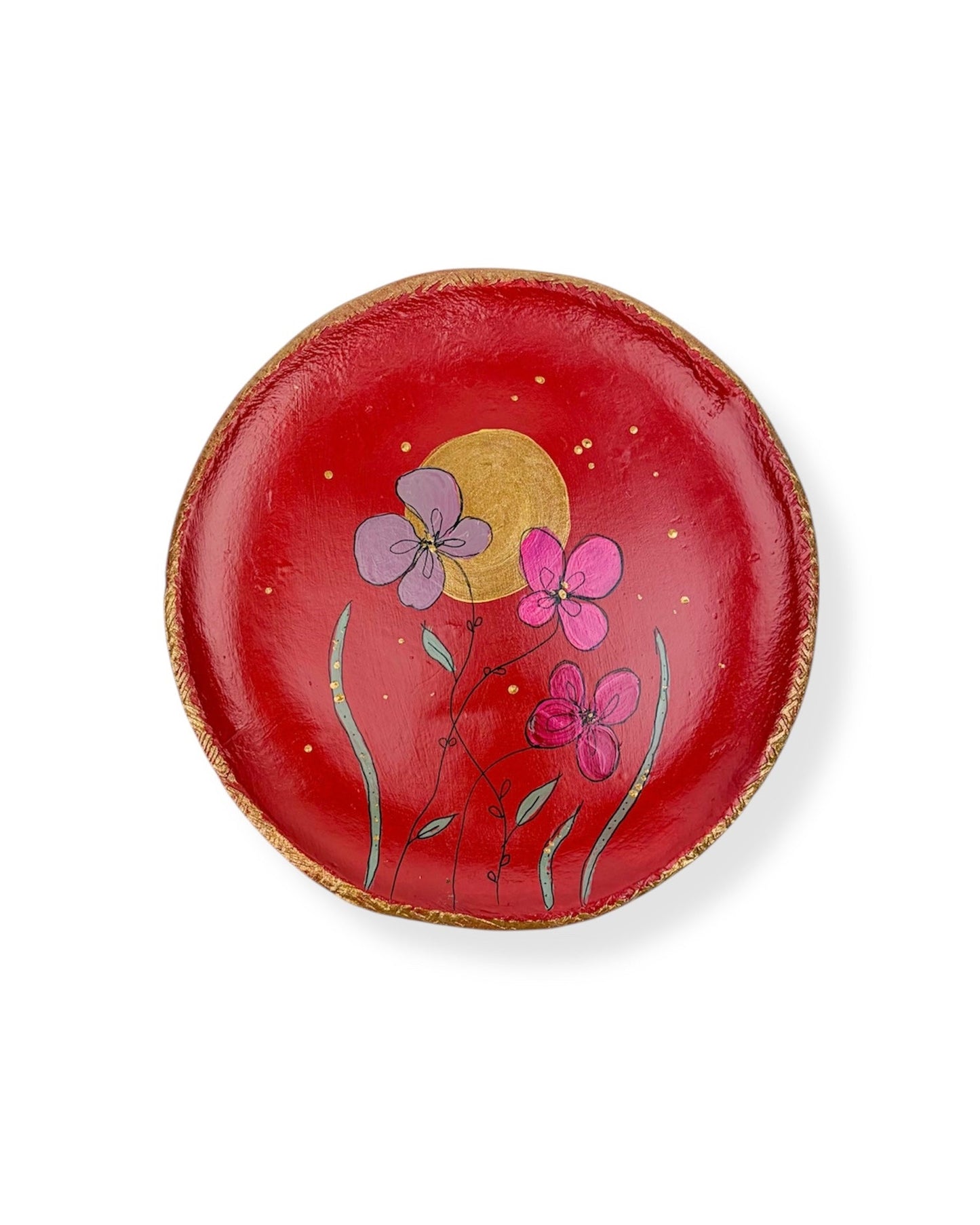 XL WANDBORD RED FLOWERS