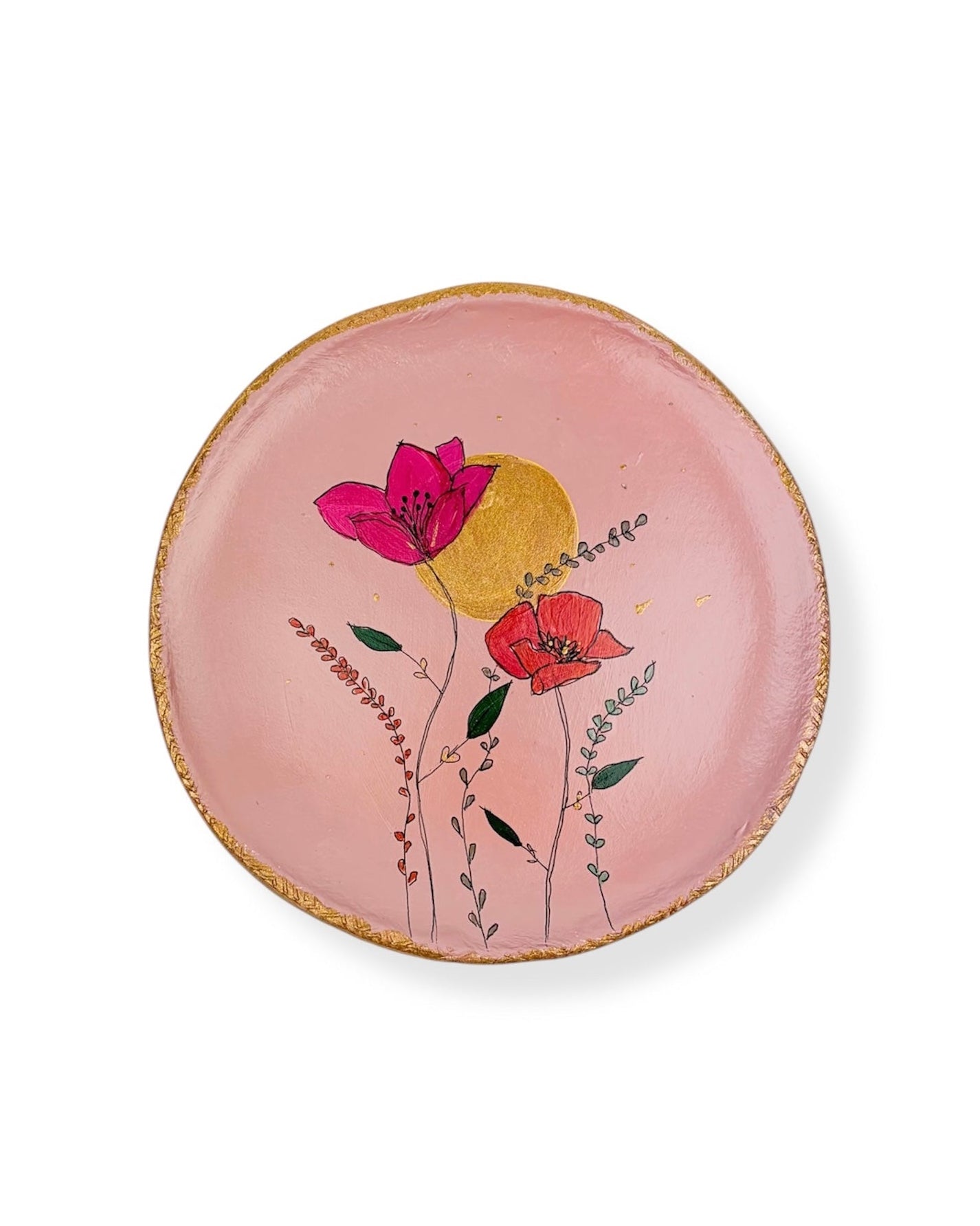 XL WANDBORD PINK FLOWERS