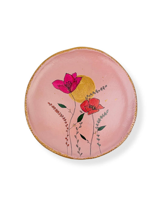 XL WANDBORD PINK FLOWERS