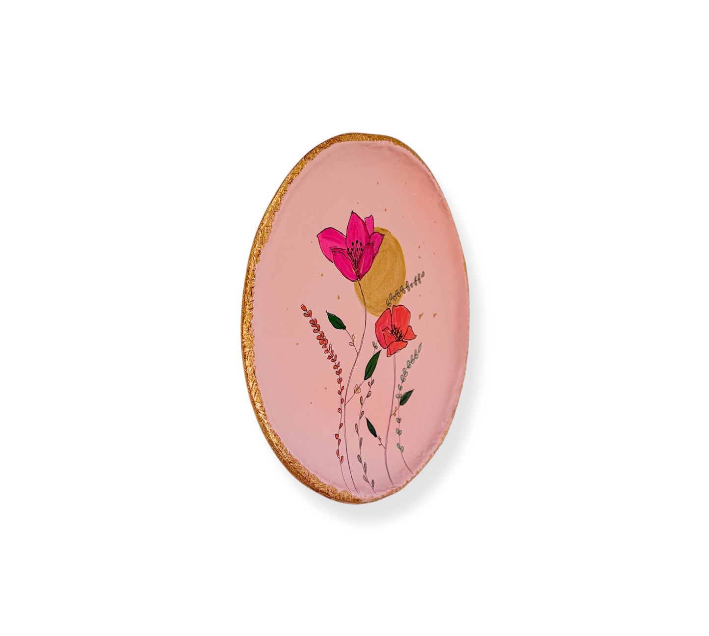 XL WANDBORD PINK FLOWERS