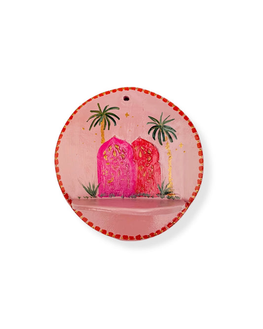 WAXINELICHTHOUDER PINK PALM