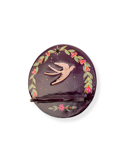 WAXINELICHTHOUDER PURPLE ZWALUW