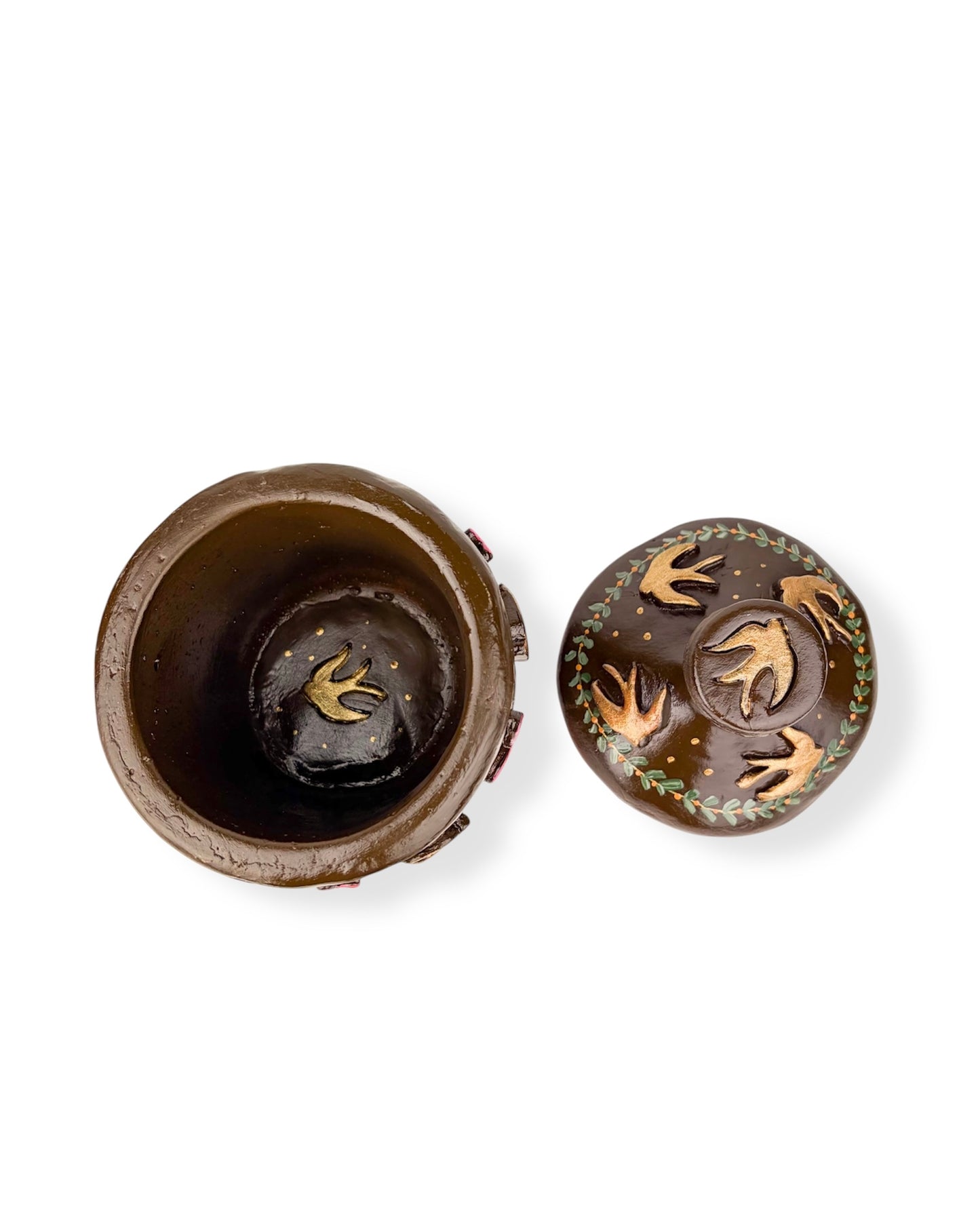 HANDGEMAAKTE POT BROWN