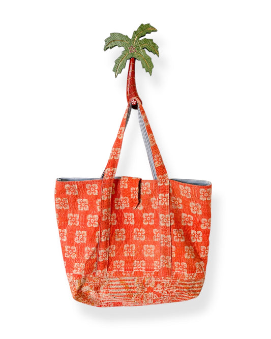 VINTAGE KANTHA TOTEBAG ORANGE