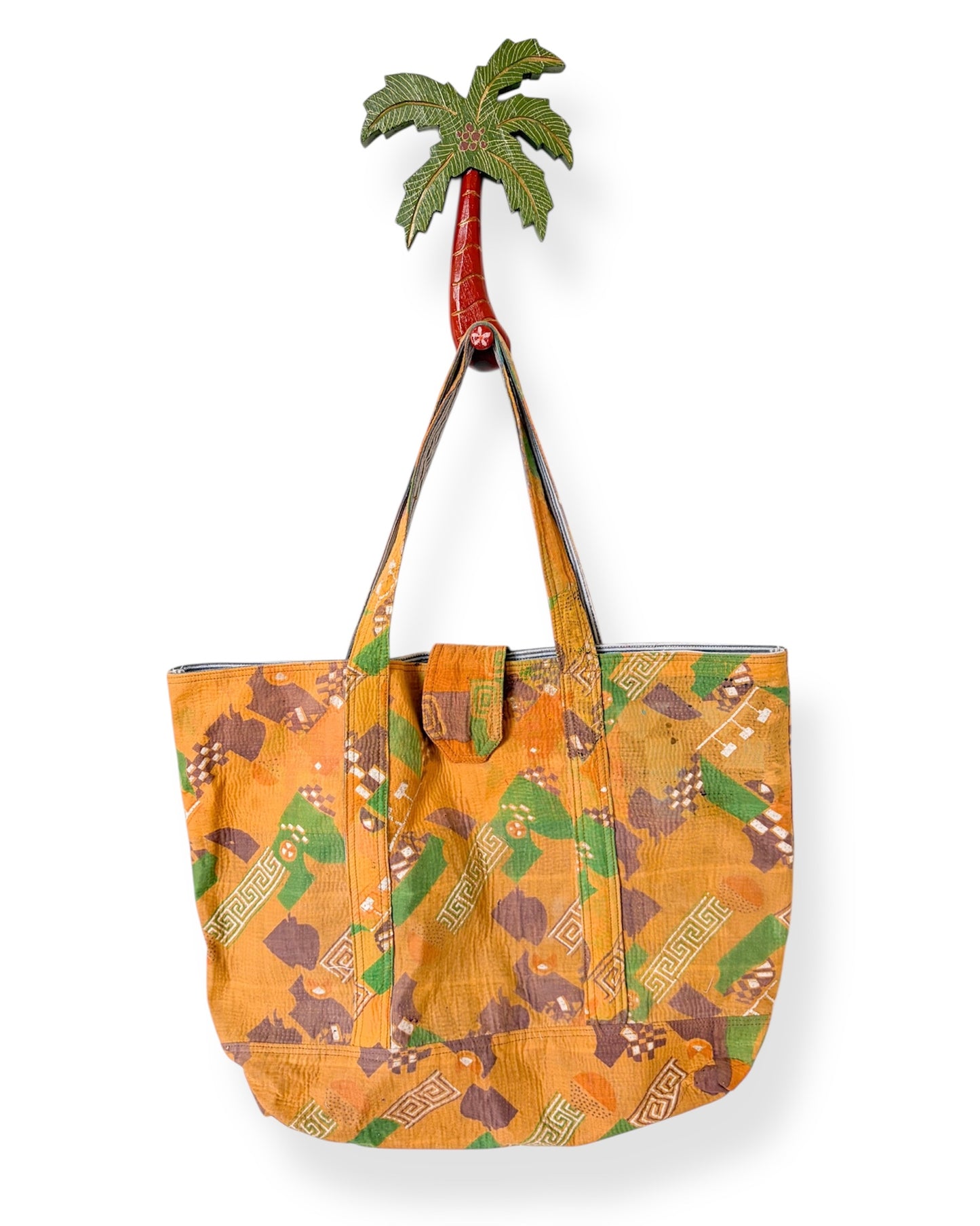 VINTAGE KANTHA TOTEBAG YELLOW