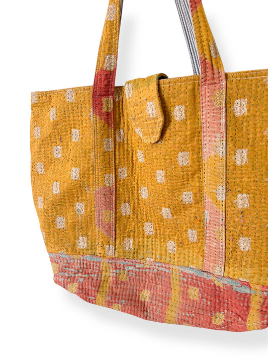 VINTAGE KANTHA TOTEBAG YELLOW