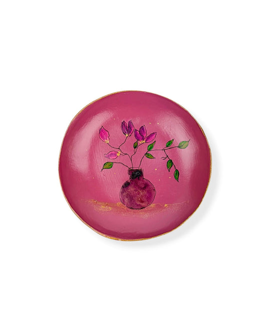WANDBORD PLUM PINK FLOWERS