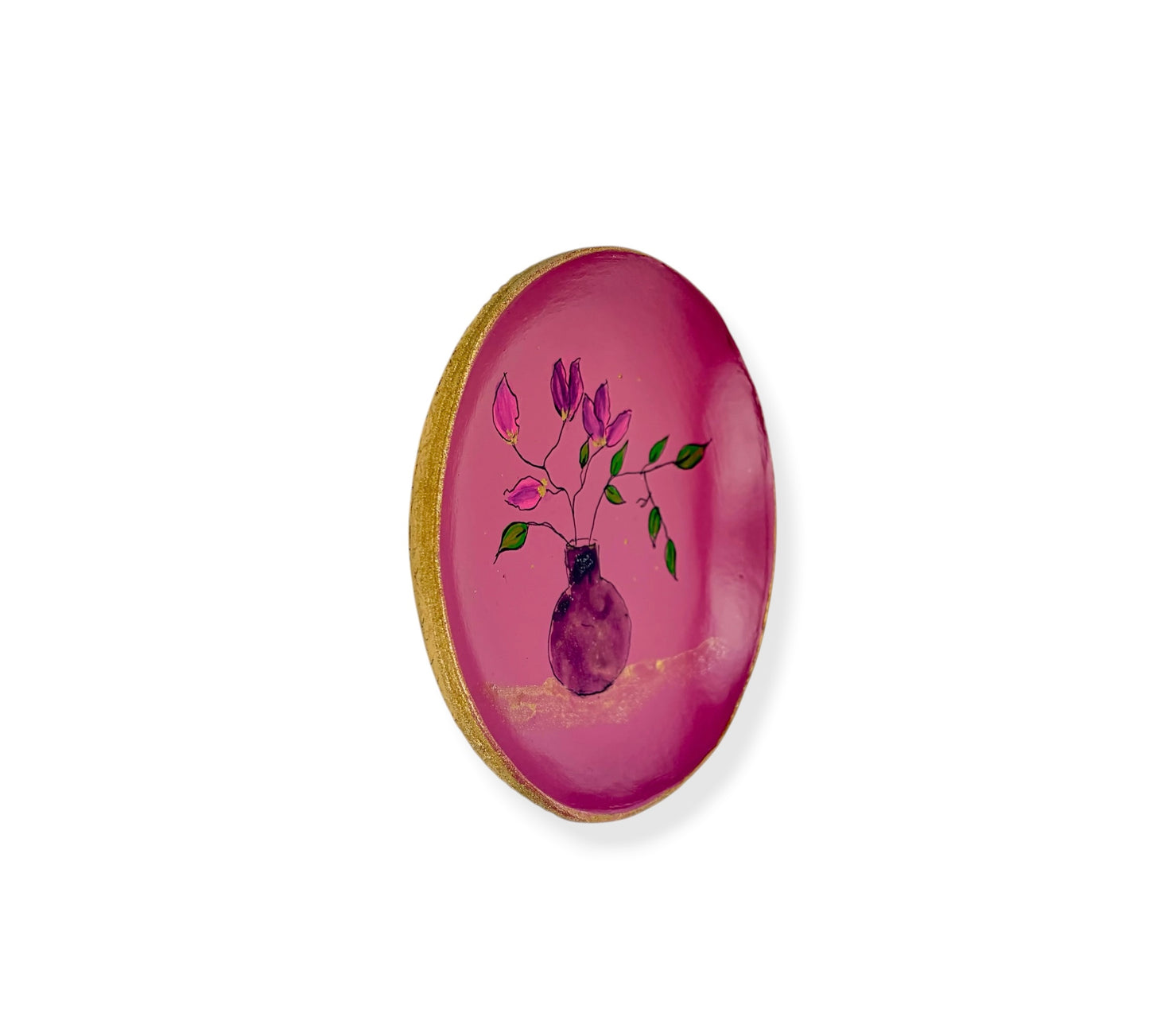 WANDBORD PLUM PINK FLOWERS