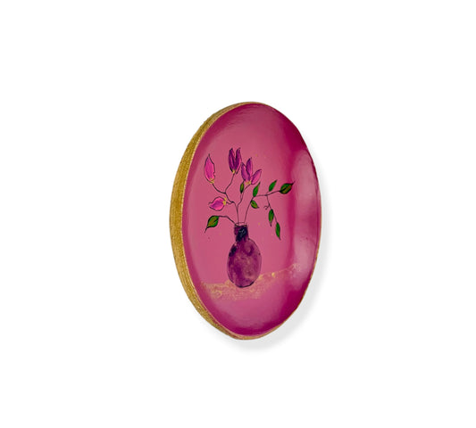 WANDBORD PLUM PINK FLOWERS