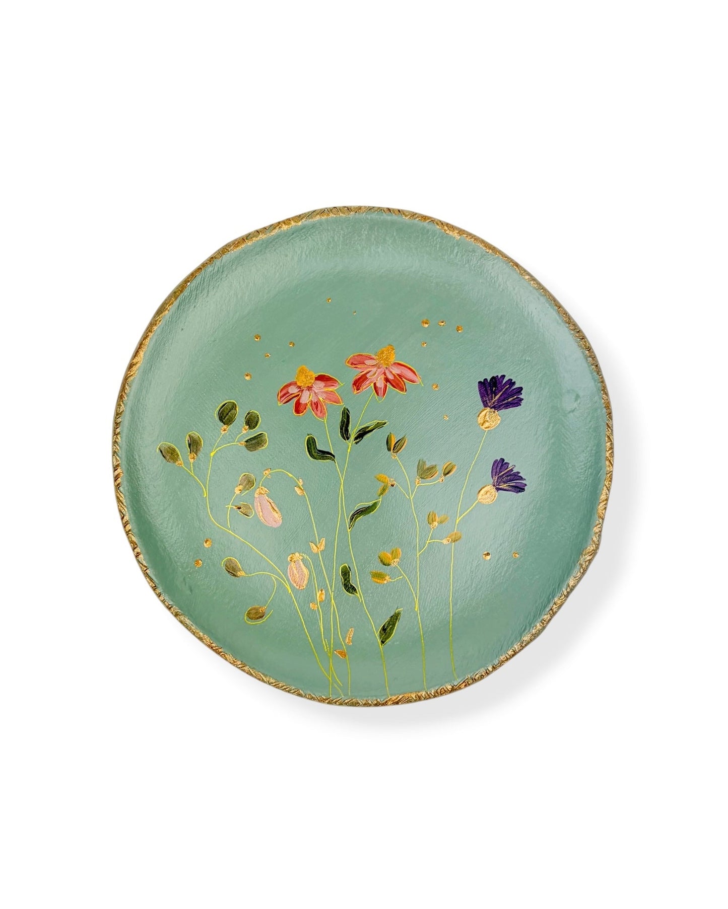 XL WANDBORD GREEN FLOWERS