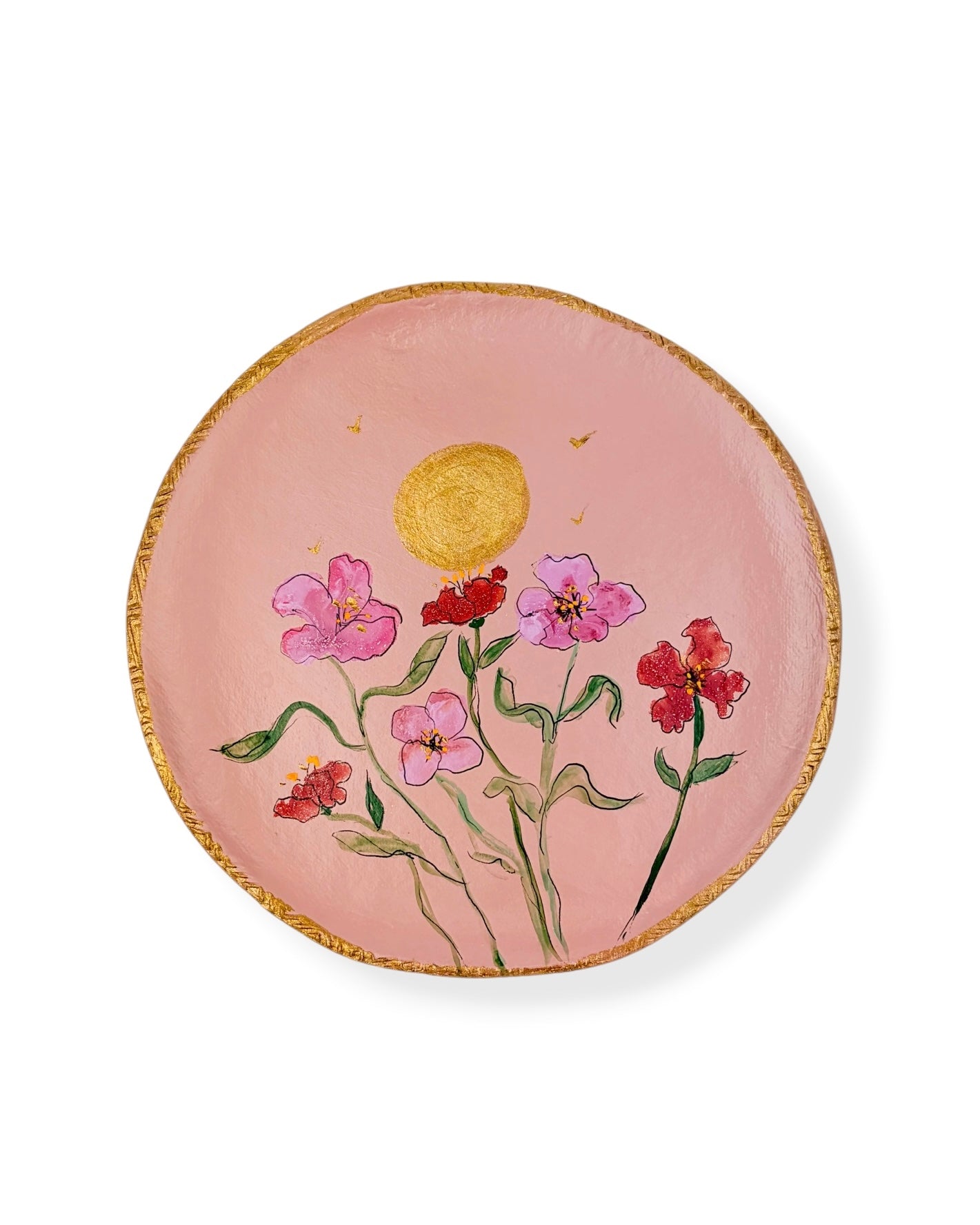 XL WANDBORD PINK FLOWERS