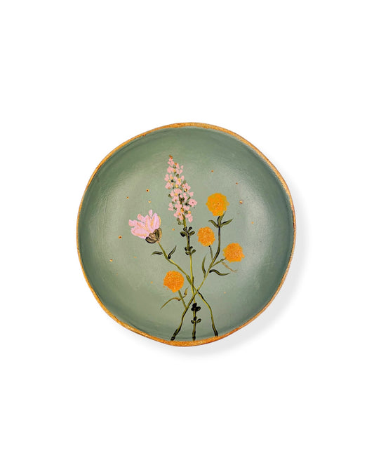 WANDBORD GREEN FLOWERS