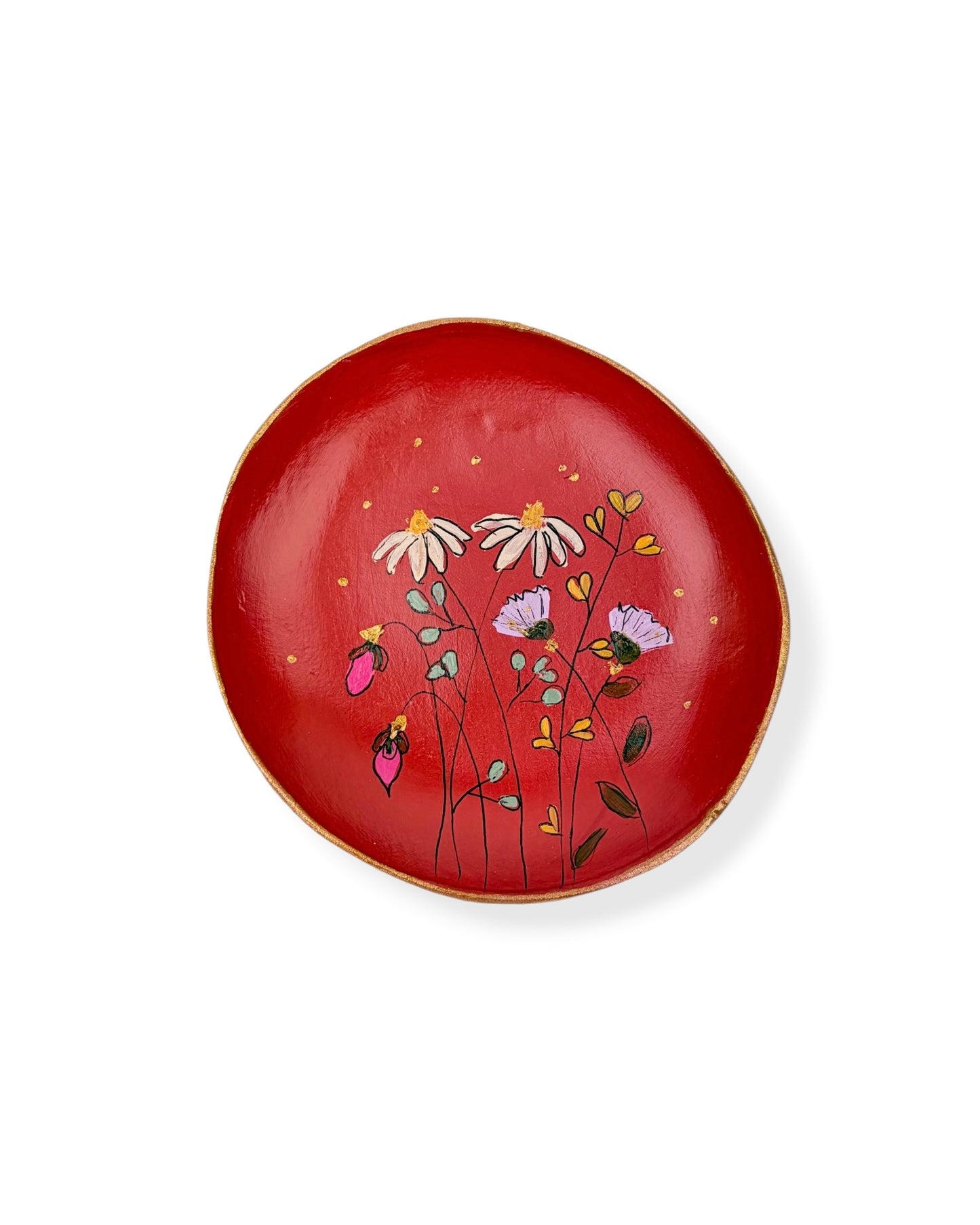 WANDBORD RED FLOWERS