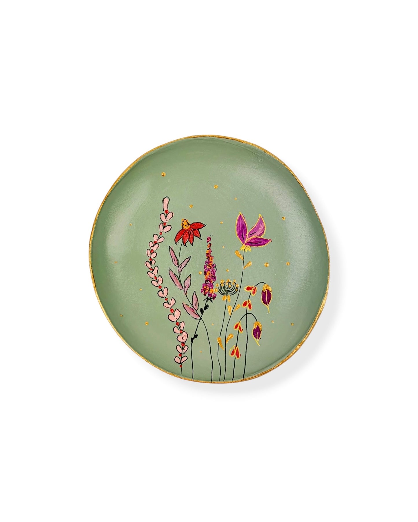 WANDBORD GREEN FLOWERS