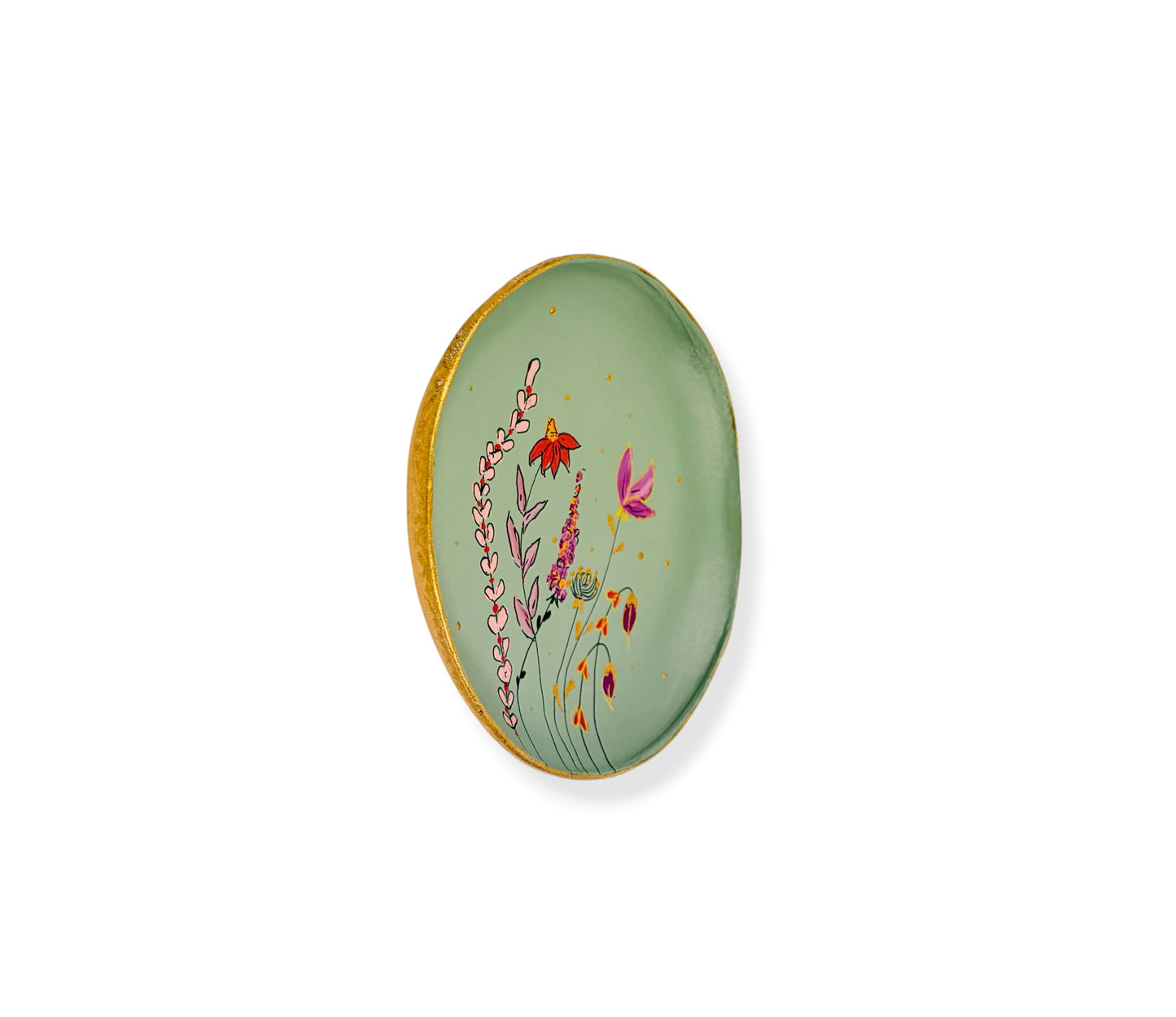 WANDBORD GREEN FLOWERS