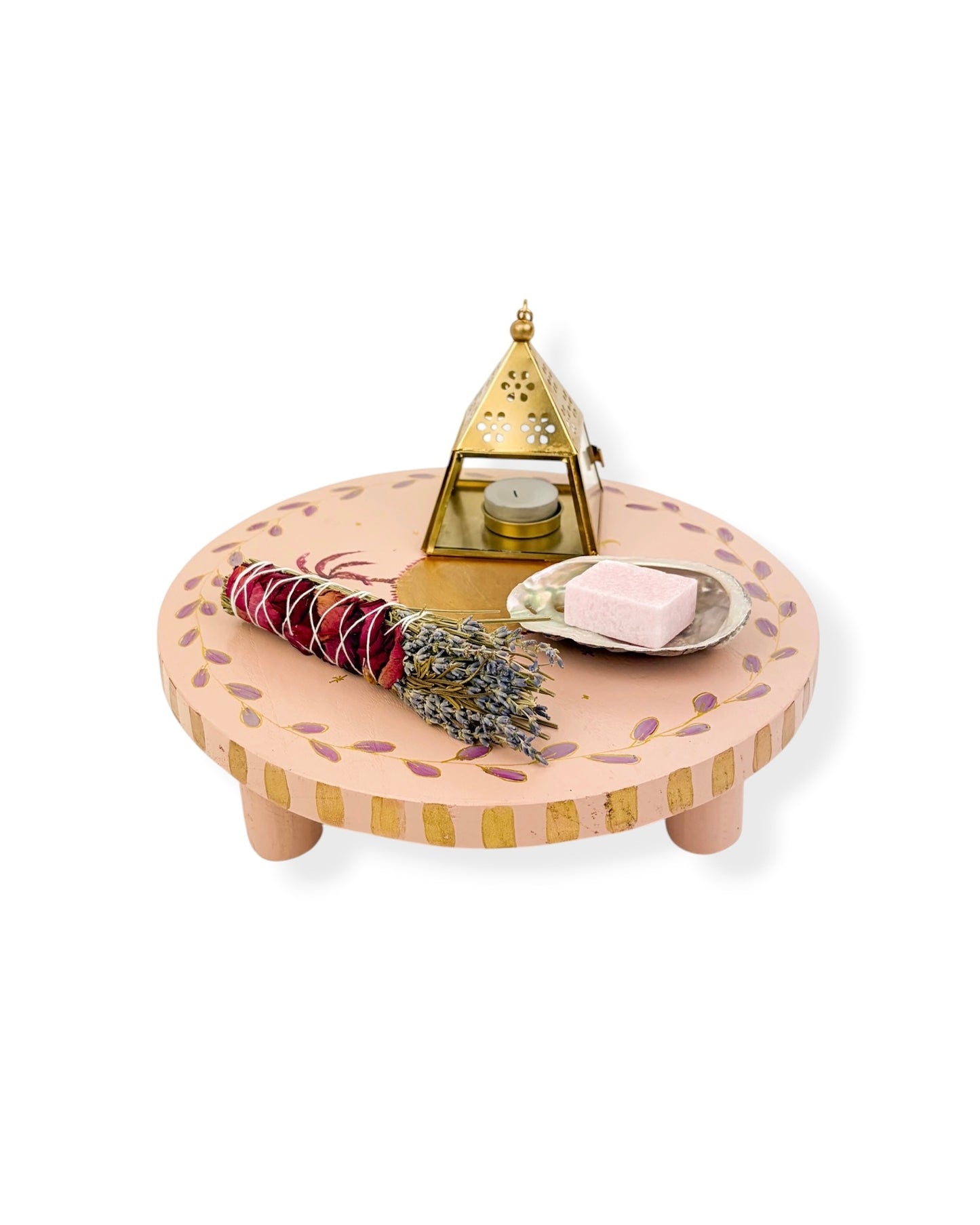 ROND TAFELTJE SOFT PINK PALM