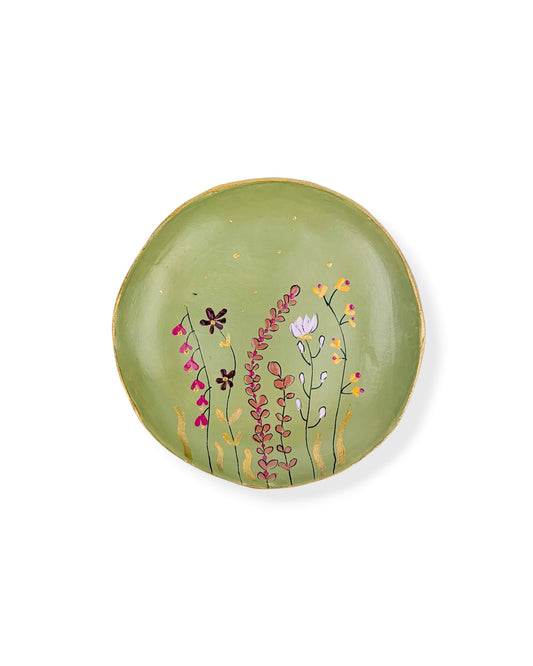WANDBORD GREEN FLOWERS