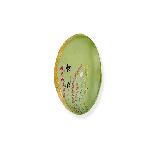 WANDBORD GREEN FLOWERS