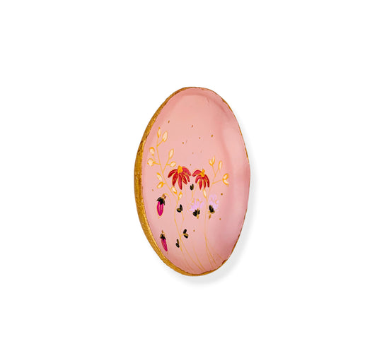 WANDBORD PINK FLOWERS
