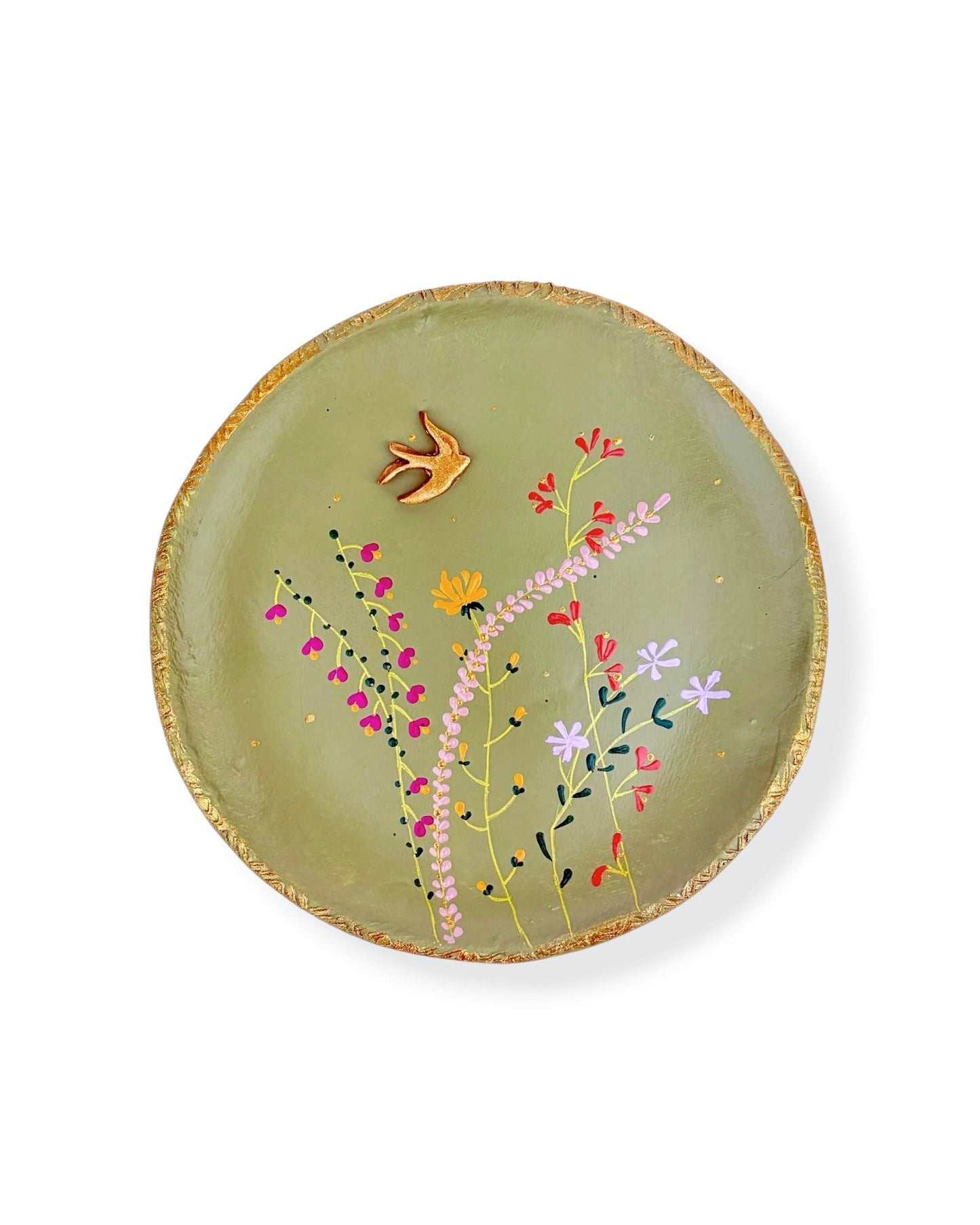XL WANDBORD GREEN FLOWERS