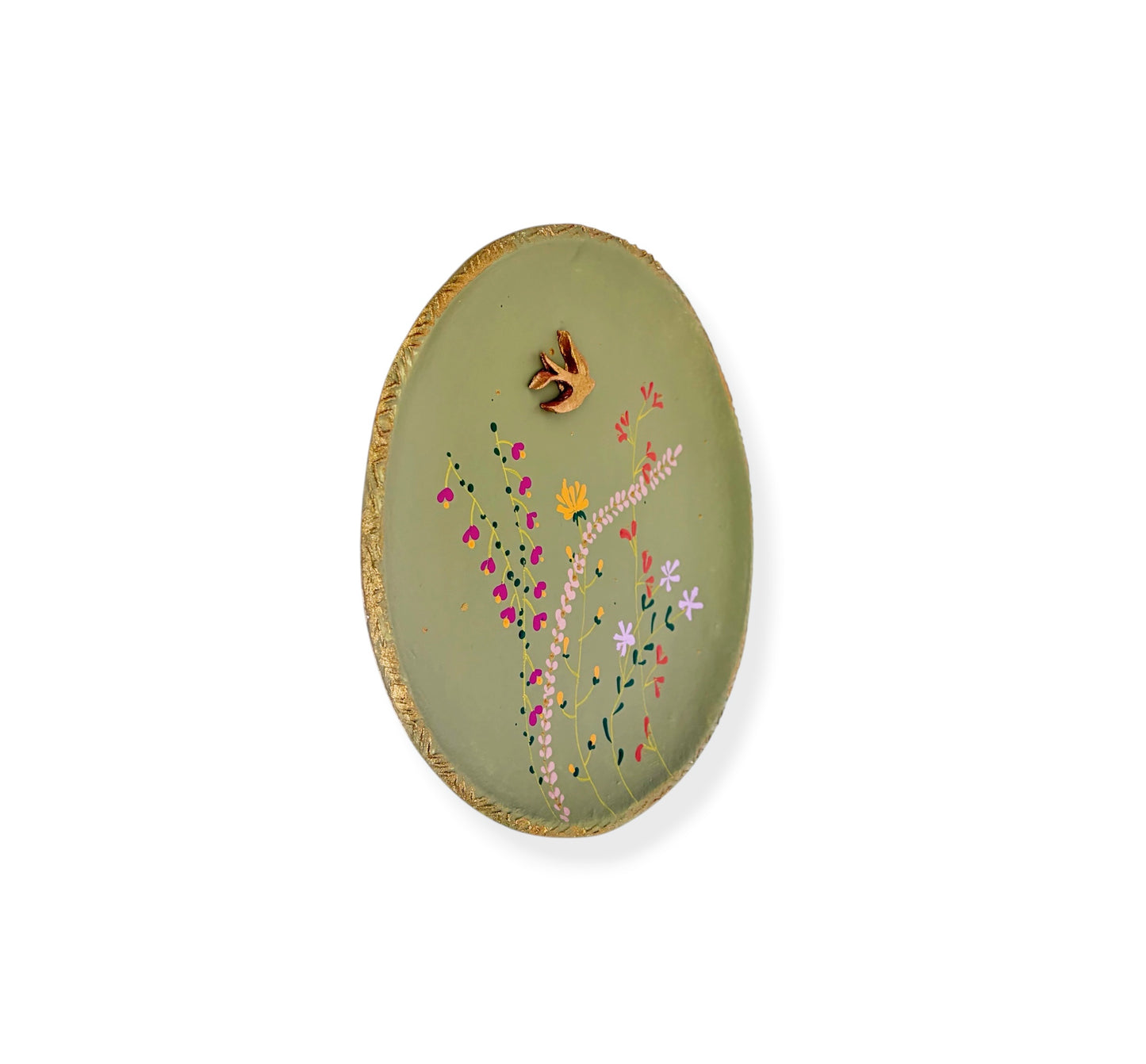 XL WANDBORD GREEN FLOWERS